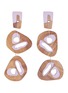 ROKSANDA Cutout sculptural wood mismatched drop earrings