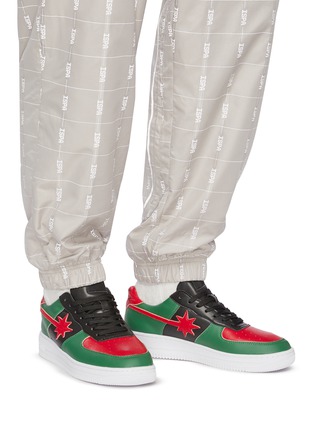 STARWALK | Forbidden City' Green And Red Leather Sneakers