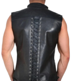 leather black vest