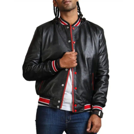 Men’s Black and Red Bomber Jacket