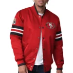 Men's San Francisco 49ers Starter Scarlet Scout I Varsity Jacket