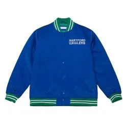 Hartford Whalers Heavyweight Blue Satin Jacket