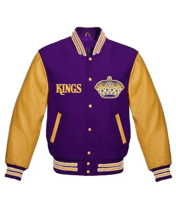 NHL LA Kings Purple Varsity Jacket - Image 2