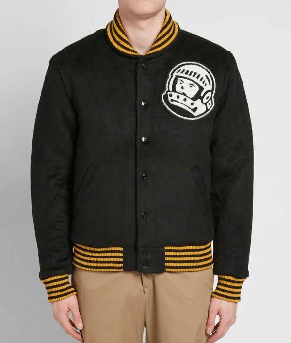 Men's Black Lightweight Varsity Jacket with Billionaire Boys Logo