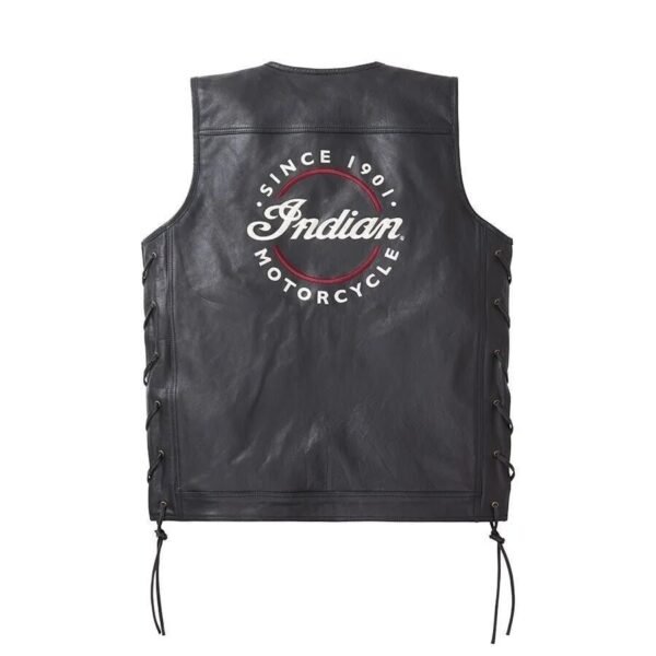 Men's Indian Motorcycle Biker Cowhide Leather Vest