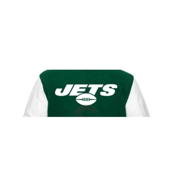 Men's New York Jets Green and White Varsity Jacket - Image 3