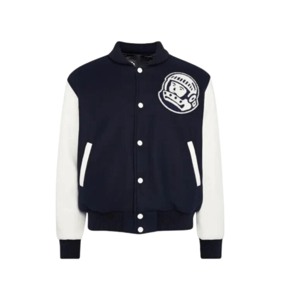 Men's Billionaire Boys Club Wool Blend Varsity Jacket with Genuine Leather Sleeves - Image 3