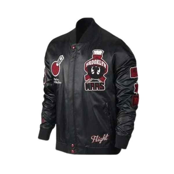 Martian Air Jordan WB Marvin Black Bomber Leather Jacket - Image 2