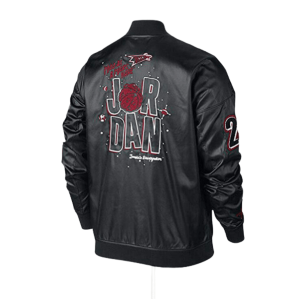 Martian Air Jordan WB Marvin Black Bomber Leather Jacket