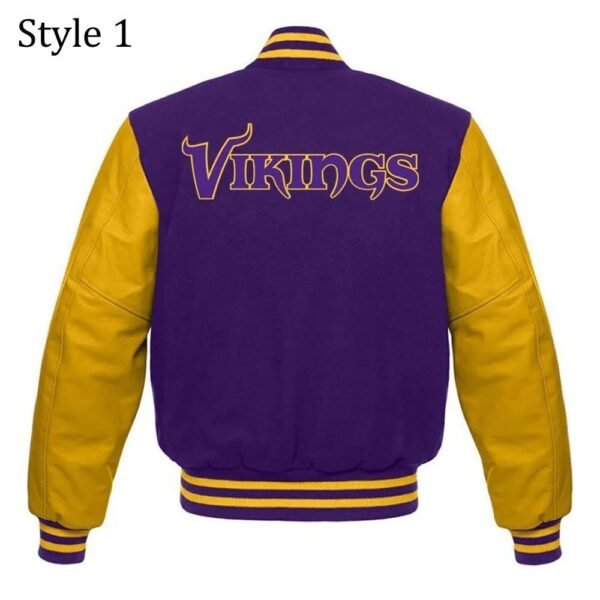 Minnesota Vikings Fans Purple and Yellow Varsity Letterman Jacket