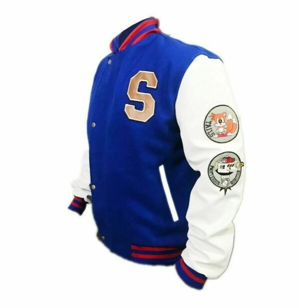 Sonic the Hedgehog Varsity Letterman Bomber Jacket - Image 3