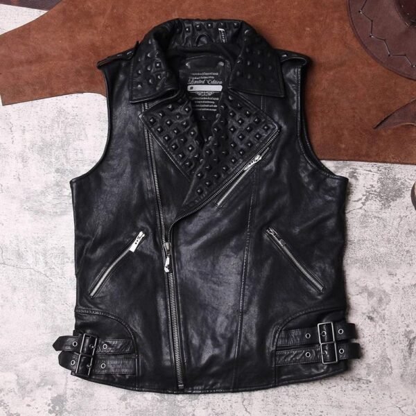 Men's Stylish Punk Studd Vintage Leather Vest