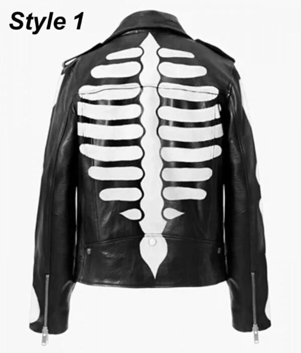 Men's Guns N Roses Skeleton Black Leather Motorcycle Jacket - Axl Rose Inspired Outerwear - Image 2