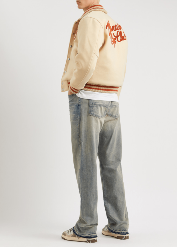 Men's Ivory Wool Varsity Jacket - BILLIONAIRE BOYS CLUB Design - Image 4