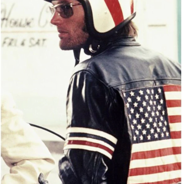 Peter Fonda CAPTAIN AMERICA Easy Rider Black Biker Leather Jacket - Image 4