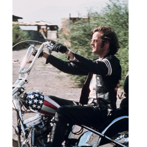 Peter Fonda CAPTAIN AMERICA Easy Rider Black Biker Leather Jacket - Image 5