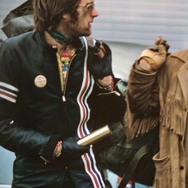 Peter Fonda CAPTAIN AMERICA Easy Rider Black Biker Leather Jacket - Image 6