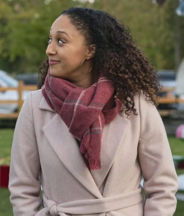 Christmas Comes Twice Tamera Mowry-Housley Grey Wool Coat