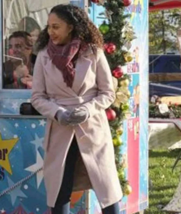 Christmas Comes Twice Tamera Mowry-Housley Grey Wool Coat - Image 4