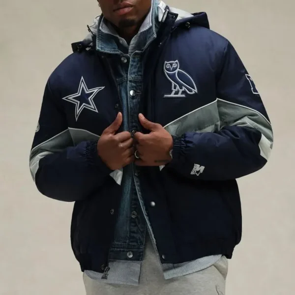 Dallas OVO  Cowboys Sideline Navy Puffer Jacket