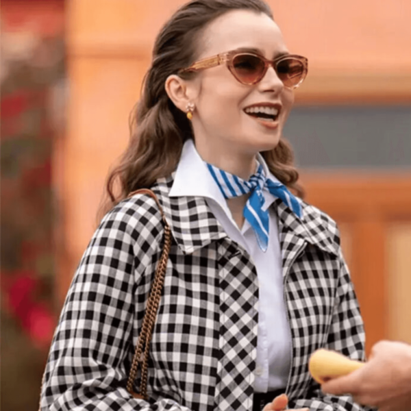 Emily In Paris Season 4 Lily Collins Plaid Jacket - Image 2
