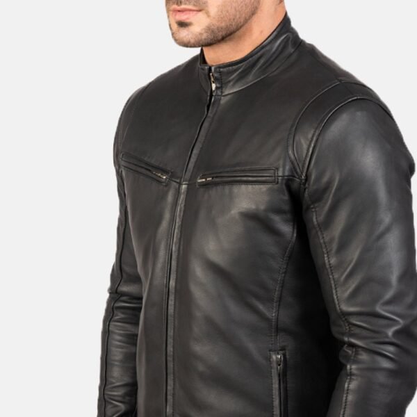 Ionic Black Leather Jacket - Image 4