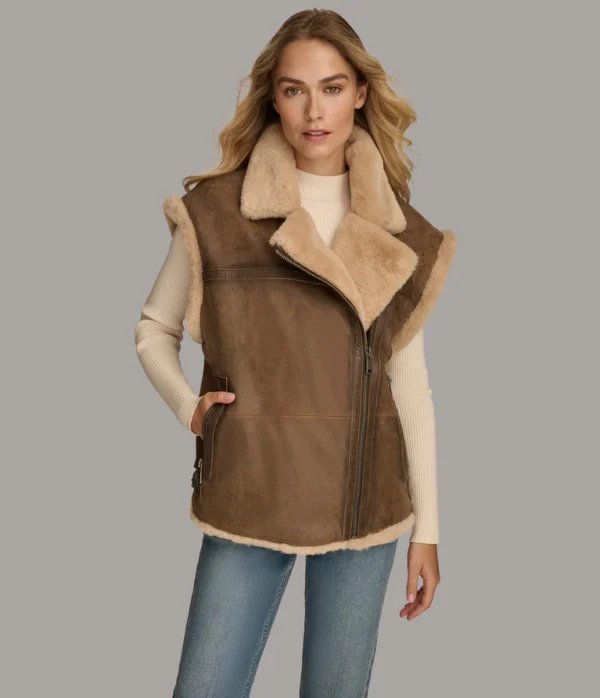 Kinsley Faux Shearling Moto Vest - Image 4