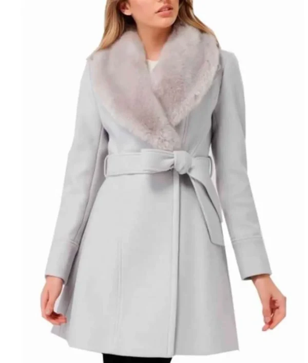 Nancy Drew Bess Wrap Fur Collar Coat - Image 2