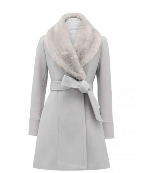 Nancy Drew Bess Wrap Fur Collar Coat