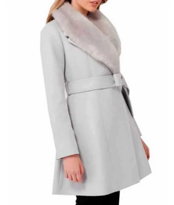 Nancy Drew Bess Wrap Fur Collar Coat - Image 5