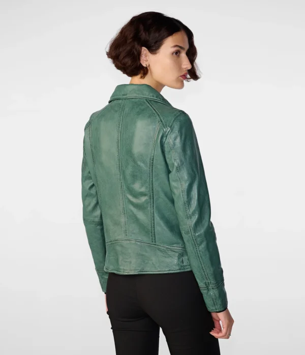 Women's Marissa Moto Asymmetric Leather Jacket - Image 5