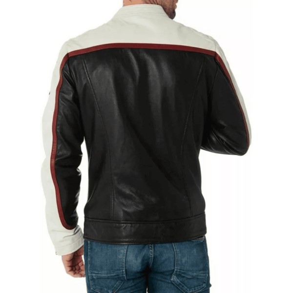 Men's Motorcycle Real Leather Jacket - Image 3