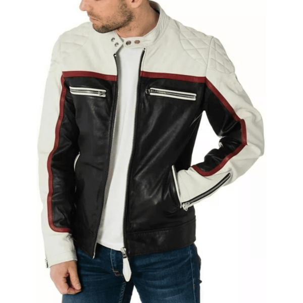 Men's Motorcycle Real Leather Jacket - Image 2