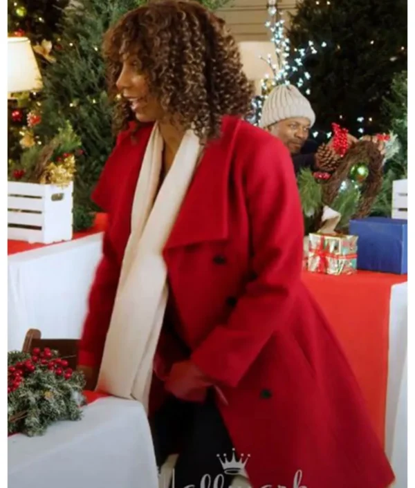 Rukiya Bernard Christmas in Evergreen Red Coat - Image 2