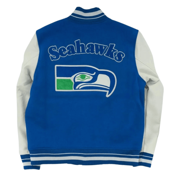 Seattle Seahawks Throwback Letterman Varsity Jacket - Image 2