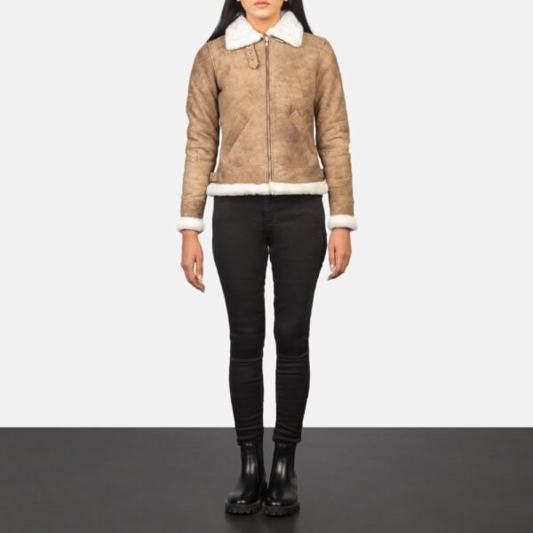 Sherilyn B-3 Brown Leather Bomber Jacket - Image 2