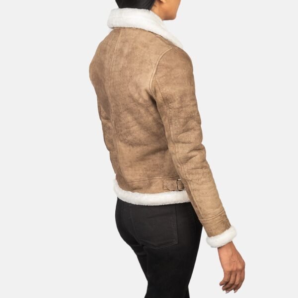 Sherilyn B-3 Brown Leather Bomber Jacket - Image 7