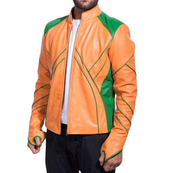 Aquaman Leather Jacket with Hoodie - Image 2