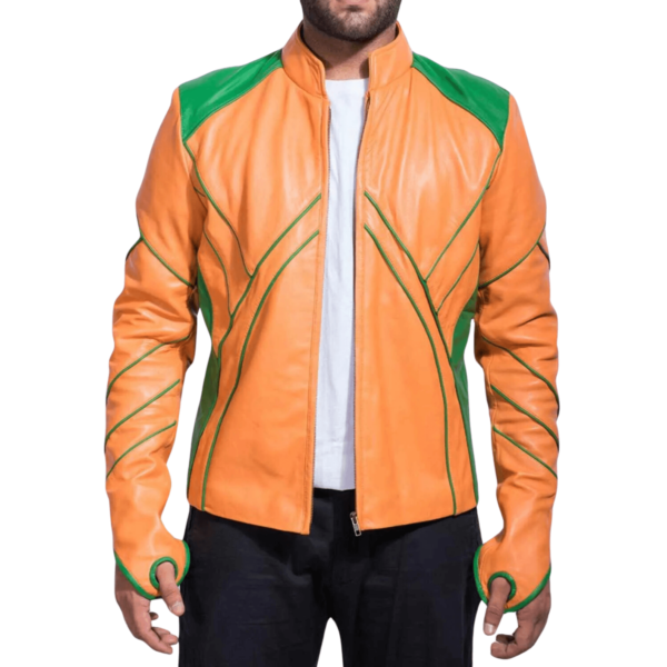 Aquaman Leather Jacket with Hoodie - Image 6