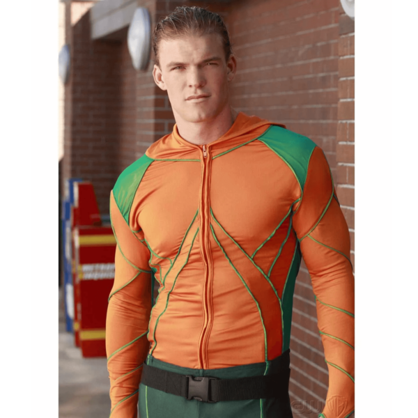 Aquaman Leather Jacket with Hoodie - Image 4