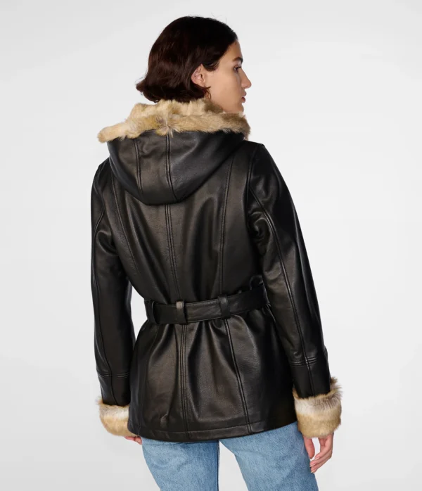 Genevieve Belted Leather Jacket - Image 7