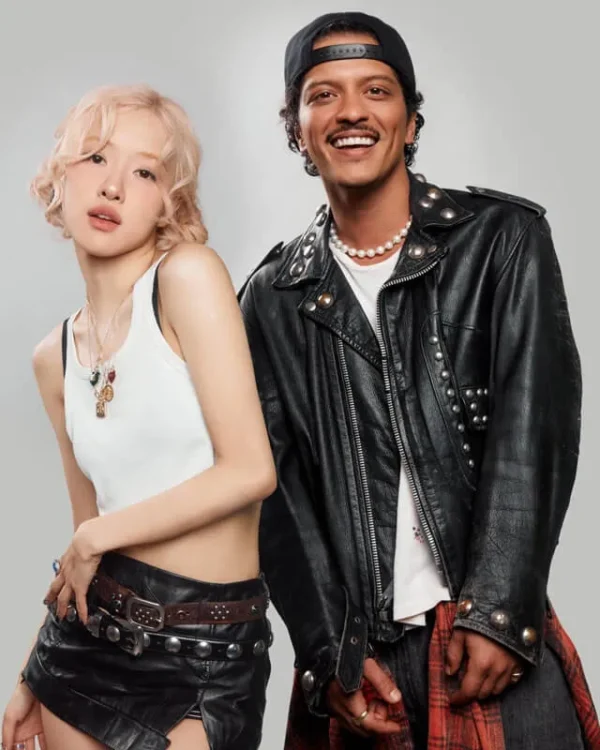 Apt Bruno Mars Real Black Motorcycle Biker Leather Jacket